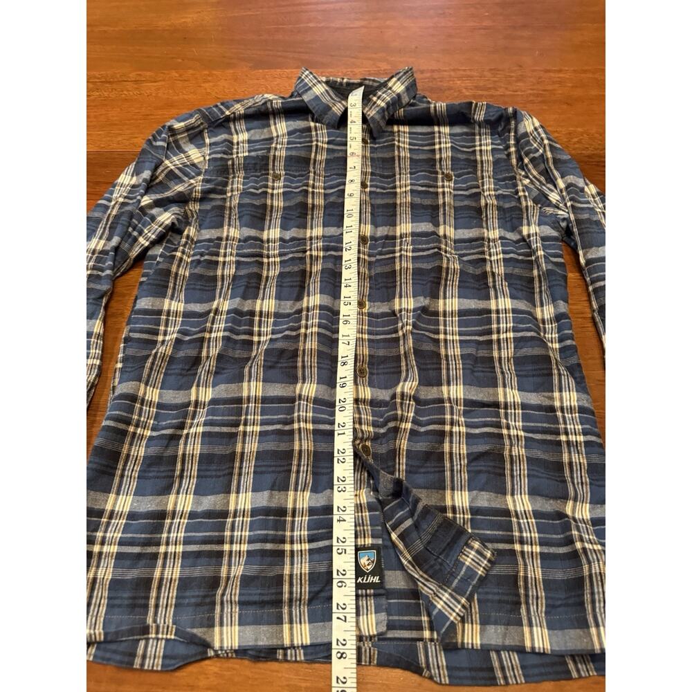 Medium Kuhl Cotton Blue Plaid Long Sleeve Button Up Shirt - Picture 7 of 10